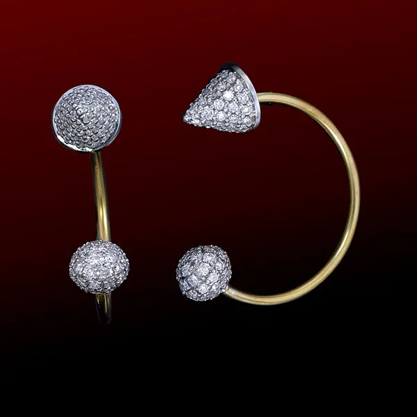 18K YG / WG Diamond Earrings